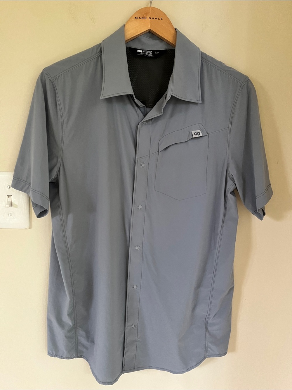 Outdoor Research Men's Astroman Short Sleeve Sun Shirt, Slate Gray, Size S